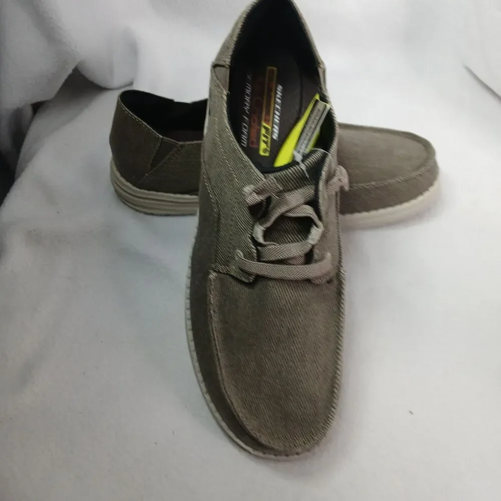 Skechers Streetwear Melson Volgo Mens Size 8 Brown Memory Foam Oxford Ties Ups
